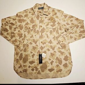 Polo Ralph Lauren Desert Camouflage work shirt Long Sleeve Reinforced Elbow New